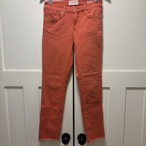 Dear John‎ Blair Straight Leg Jeans Womens 26 Pink Coral Raw Hem